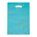 Bolsa de regalo azul de plástico con estrellas amarillas y asas troqueladas - Estrella Azul (17*25CM)
