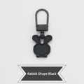Universal rabbit shaped zipper pull replacement in matte black metal for bags - Rabbit - Black