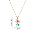 Collana con pendente a fiore con petali rosa e catena d'oro per le donne - Collana Girasole Oro (Centro Rosso Petali Rosa) / Oro