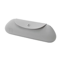 Grey silicone makeup brush storage bag travel portable cosmetic pouch organizer case - Snap Button Style / Gray