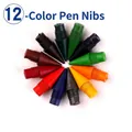 Replacement 12-color inkless pencil nib set with threaded tips for eternal drawing pens - Replacement Pen Nib Set / Colorful