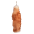 Oversized orange and white fox tail fur keychain with golden clasp for bags - 40CM / Crystal Fox