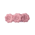 Trois fleurs de marguerites roses tricotées pour pinces à cheveux avec texture 3D - Style Rose