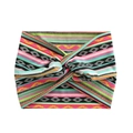 Bohemian geometric striped headband featuring a twisted knot design and vibrant colors - Rainbow Stripes