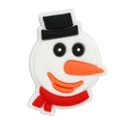 Detailed view of 3D PVC snowman charm with red scarf for decorative clog shoes - Snowman Head