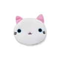 Cute white plush cat-shaped mini coin purse with pink ears and blue eyes variant - White