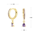 Detailed size specifications for gold drop earrings featuring purple gemstones and 11.3mm diameter - Gold (Purple Rhinestone)