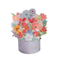 Biglietto d'auguri floreale 3D con base viola e scritta dorata Best Wishes per occasioni - S613# Blu-viola