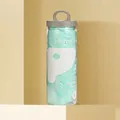 Saugfähiges Haustierhandtuch für Hunde und Katzen in Cyan mit tragbarer Flasche - Cartoon Gedruckt/Fass / Helles Cyan