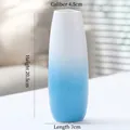 Minimalist ceramic vase in white and blue gradient, 20.5cm height for home decor - Yingmeng (Blue) 21cm