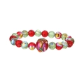 Christmas beaded bracelet featuring colorful beads and a cute gingerbread man charm - 10MM Gingerbread Man Faceted Bead
