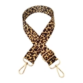Adjustable leopard print wide shoulder strap with golden metal lobster clasps for bags - Classic Leopard Print