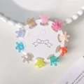 Set di 10 mini mollette a corona in colori assortiti trasparenti effetto jelly per bimba - Forma a Corona 10 Pezzi
