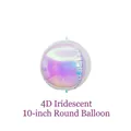 10-inch 4D iridescent round aluminum balloon with metallic holographic gradient effect - 10" / Iridescent