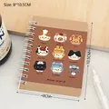 Mini tragbares Ringbuch mit brauner süßer Katzen-Illustration und Meow World-Gitterdesign - 3# Braune Katze Typografie