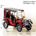 Handmade red vintage iron car model decoration, 20x10x13cm tinplate classic car ornament - Red Vintage Car