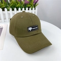 Detalle de gorra de algodón verde militar con bordado de parche de árbol Hand Made - M (56-58cm) / Café