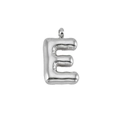 Pendentif lettre E style ballon en argent et acier inoxydable avec finition polie - Lettre E-Pendentif Seul / Argenté