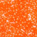 Vibrant orange 4x7mm acrylic alphabet beads for DIY jewelry and crafts making - Transparent Orange-Red with White Letters