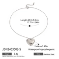Collana con ciondolo a cuore in acciaio inossidabile argento con catena snake - Argento (JDN2403003-S)