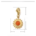 Dimensiones detalladas del colgante de sol de acero inoxidable con piedra natural naranja - Forma de Sol-Piedra Naranja