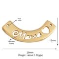Golden DIY charm with Mama lettering and heart cutout for personalized jewelry making - Mama Connector (K301247-Gold)