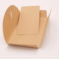 Brown kraft paper box with heart cutout handle in semi-folded state for gift packaging - Yellow Card 9*5CM + Envelope / Kraft Paper