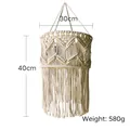 Boho Lampenschirm handgewebt aus Baumwolle mit Fransen, Ø 30cm, Höhe 40cm, 580g - Typ B (30x40cm)