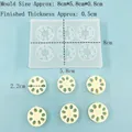 Food grade silicone mold featuring six lotus root slice shapes for DIY chocolate baking - 9113-Lotus Root Slice