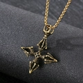 Retro bronze titanium steel cross dorje vajra pendant necklace with box chain for men - Bronze Cross Vajra Style (KP100836-MI)