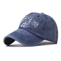 Cappellino da baseball vintage in cotone lavato blu con logo Route 66 ricamato - Regolabile / Blu navy