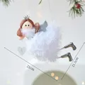 Angelo di Natale in peluche con ali d'argento e ciondolo a cuore bianco, 21x11,5 cm - Angelo Bianco A/Ciondolo a Cuore