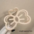 Matte cream-colored butterfly claw clip made of resin with 9cm length measurement - Matte Cat Beige-9cm
