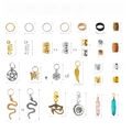 200pcs DIY hair jewelry set with assorted rings and charms for braiding hairstyles - 200Pcs Set