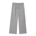 Hellgraue Jogginghose mit weitem Bein und Kordelzug in minimalistischem Design - XS / Grau