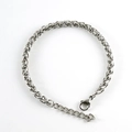 Polished stainless steel dragon bone wheat chain bracelet with lobster clasp and extension - 5.0mm*21cm / Steel