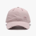 Distressed cotton baseball cap in dusty pink with vintage frayed edge and torn detailing - Adjustable / Pink