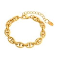 Bracciale a catena con maglie a muso di maiale placcato oro 18 carati con chiusura a moschettone - Oro