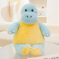 Dettaglio del cuscino di peluche a forma di dinosauro blu con ricami di alta qualità - 38*37*30cm / Dinosauro Blu