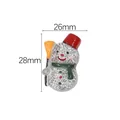 Glittery snowman DIY resin accessory with red hat and dimensions 28mm by 26mm - Snowman