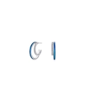 S925 sterling zilveren dubbele creolen met blauw email en micro-pave zirkonia's - 925 zilver / Blauw