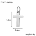 Pendente a croce in acciaio inossidabile lucido argento con altezza di 1,0 cm - Argento (ZP32716A0W0)
