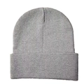 Berretto classico in maglia grigia in acrilico con bordo risvoltato per l'inverno - Grigio chiaro
