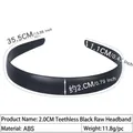 DIY black 2cm wide ABS plastic headband without teeth for hair accessories crafting - 2.0CM Non-toothed Black [35.5CM]