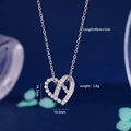 Collana cuore argento con zirconi e misure di dimensioni dettagliate in lunghezza 40cm - Argento (555)