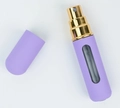 Portable 5ml refillable purple perfume spray bottle with golden cap and liquid window - Purple with Gold Sprayer