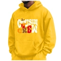 Ginger yellow hoodie featuring Cousin Crew turkey print for Thanksgiving holiday - S / Tops / Ginger (Cousin Crew)