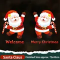 Cute Santa Claus window stickers set with candy canes, size 72x43cm for Xmas decor - XL6130 Santa Claus