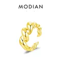 Twisted spiral S925 sterling silver ring in gold finish with adjustable open design - 925 Sterling Silver Gold Plated Twisted Open Ring / Gold