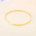 3.6mm polished 18k gold plated stainless steel thin round bangle in minimalist style - Inner Diameter 68mm / Single Piece / Gold